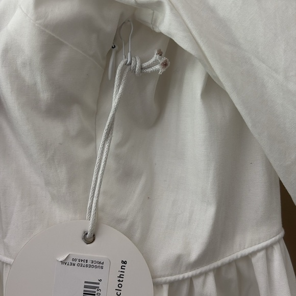 New STAUD Demi Dress White Tiered Maxi Cotton 3/4 Sleeves Size S - Picture 13 of 16
